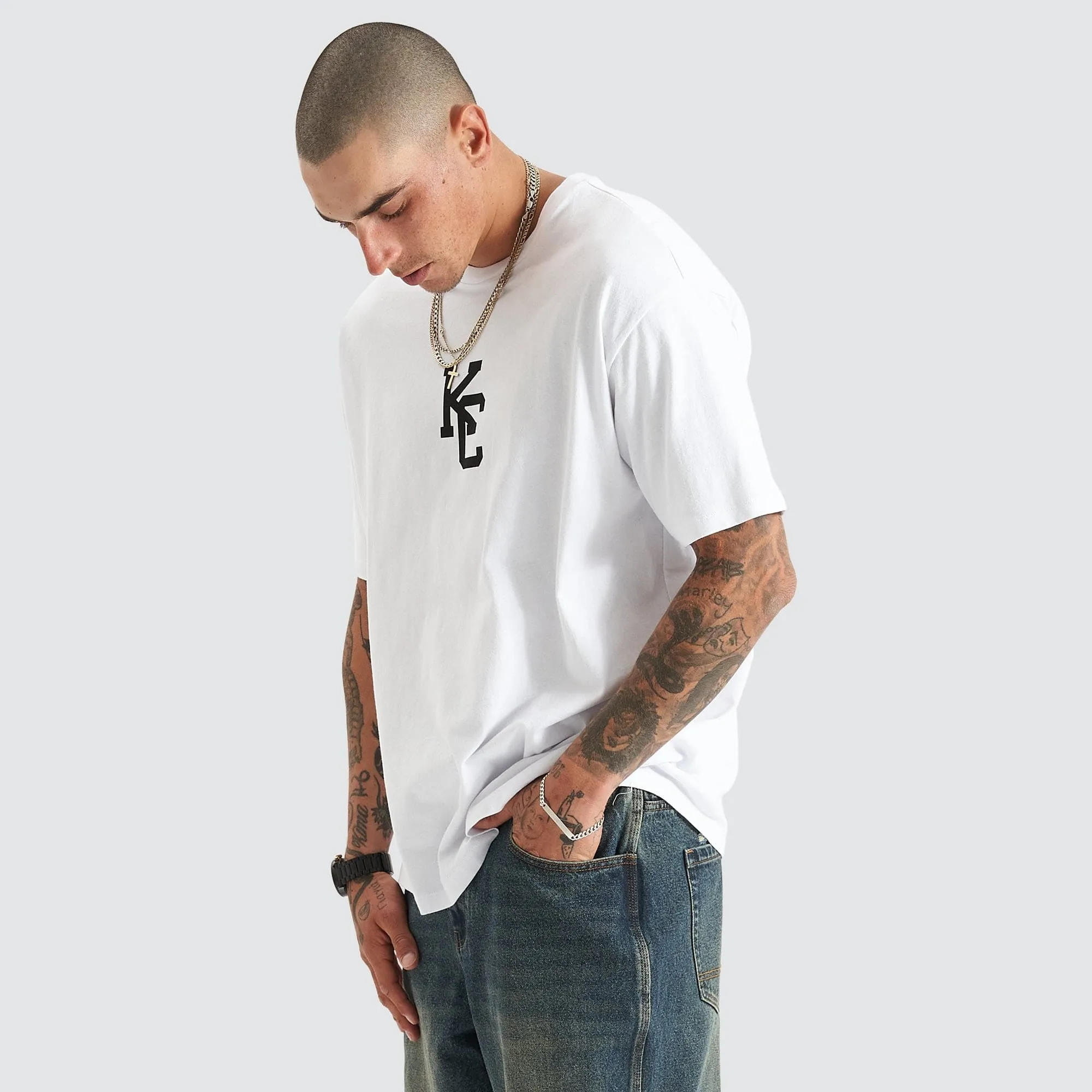 KISS CHACEY Mens Fresno Heavy Box Fit Tee - White