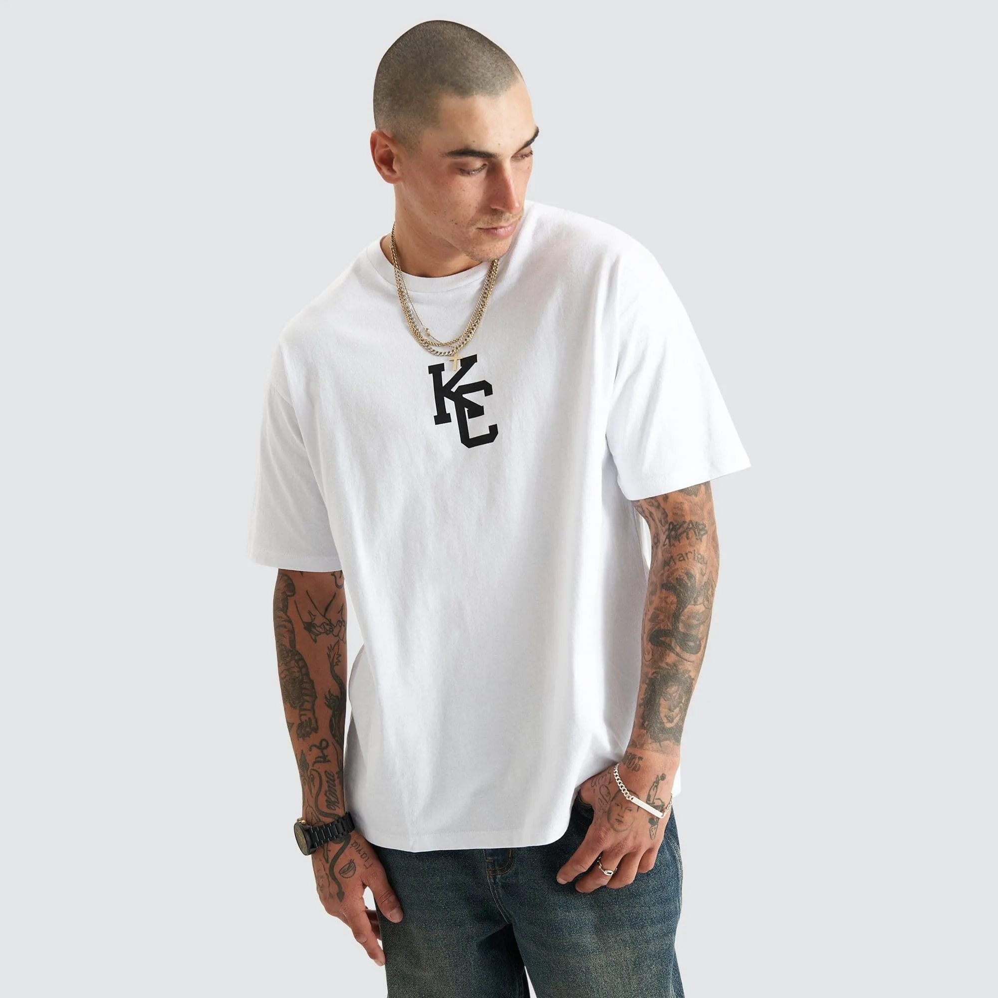 KISS CHACEY Mens Fresno Heavy Box Fit Tee - White