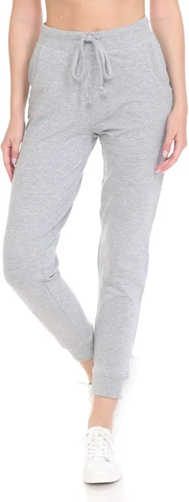 Leggings Depot Women's Cotton Jogger Sweatpants French Terry Yoga Pants with Pockets