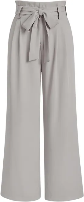 LILLUSORY Wide Leg Dress Pants Women's Paperbag High Waisted Business Casual Trousers with Removable Belt