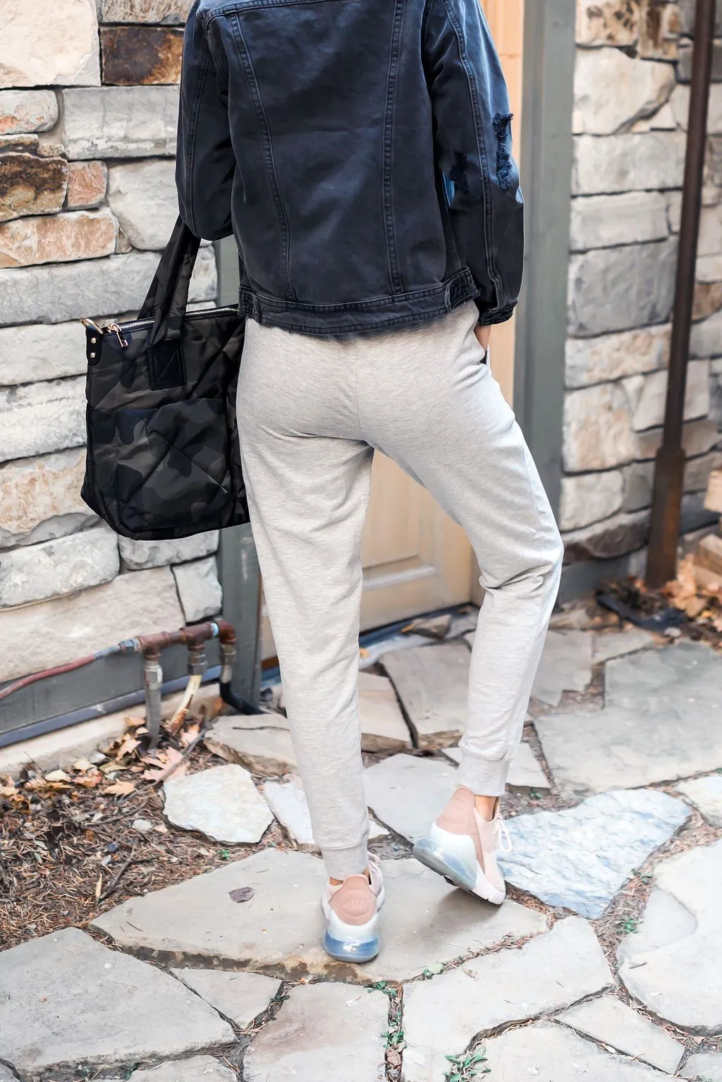 Lounge Around Town Joggers In Light Gray