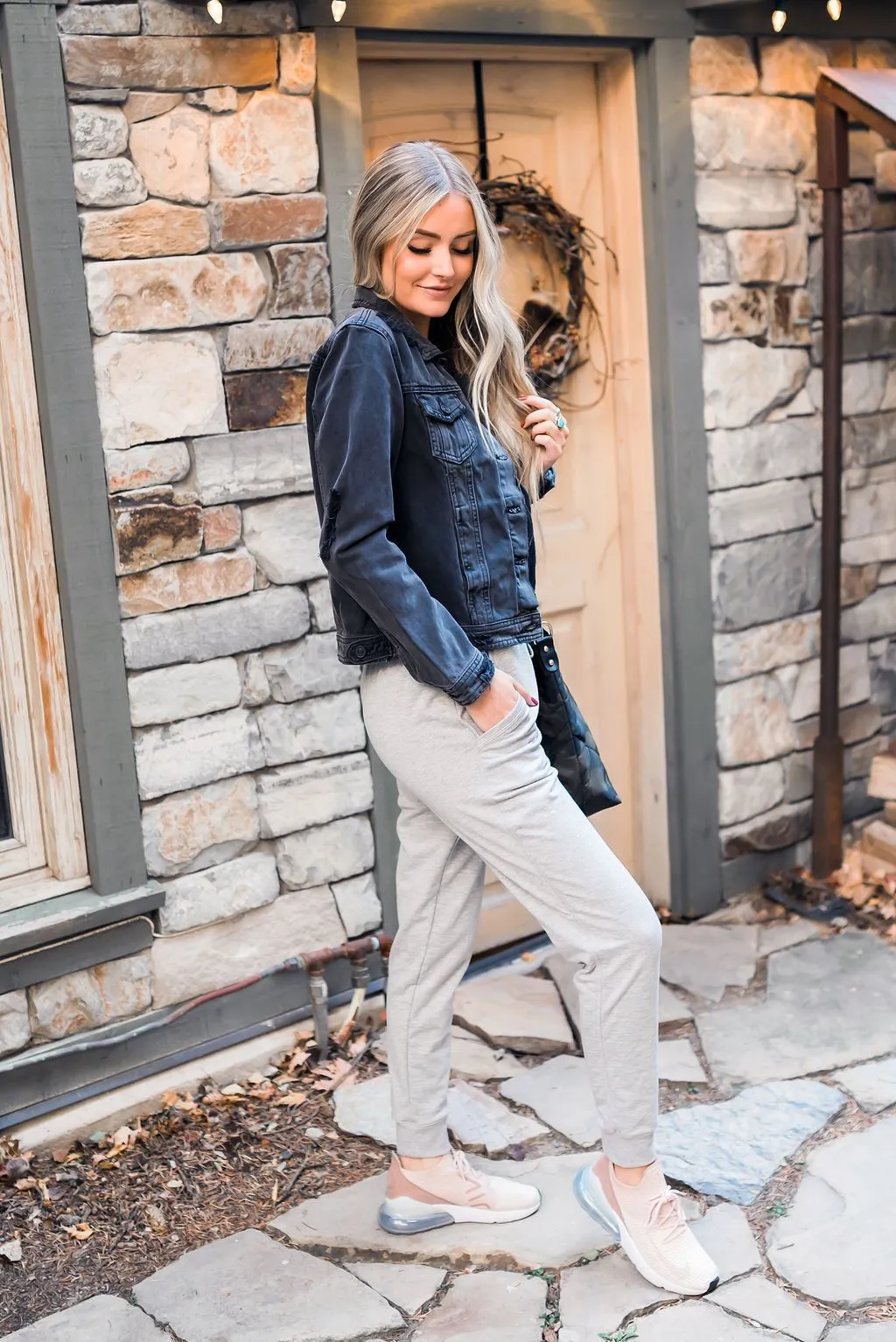 Lounge Around Town Joggers In Light Gray