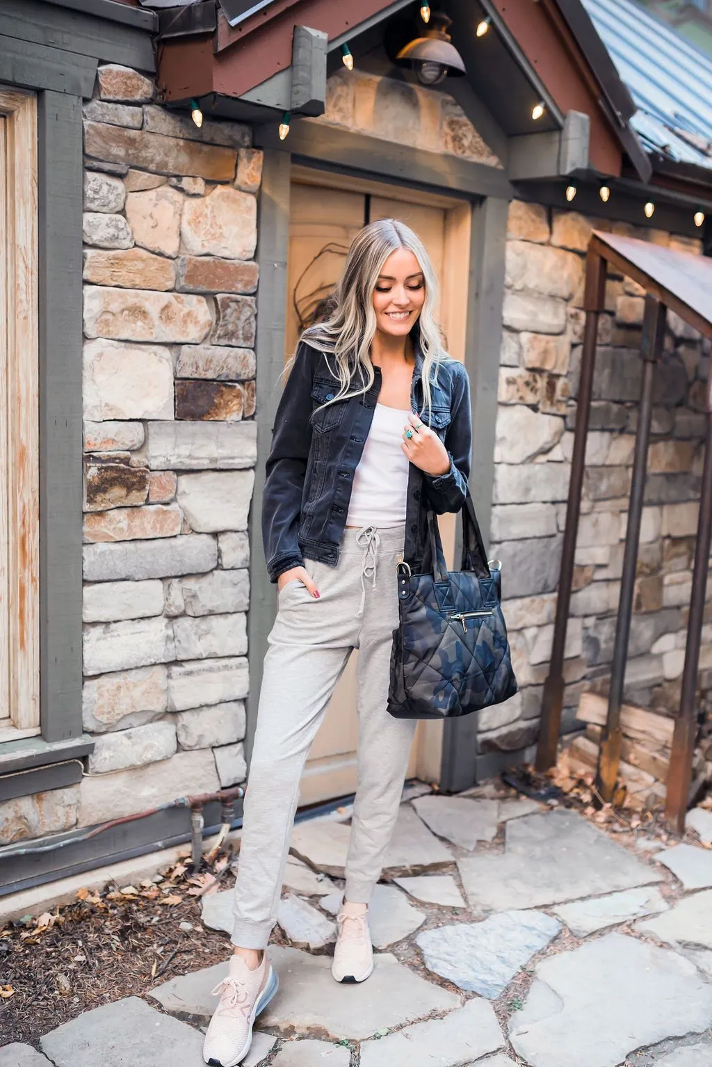 Lounge Around Town Joggers In Light Gray