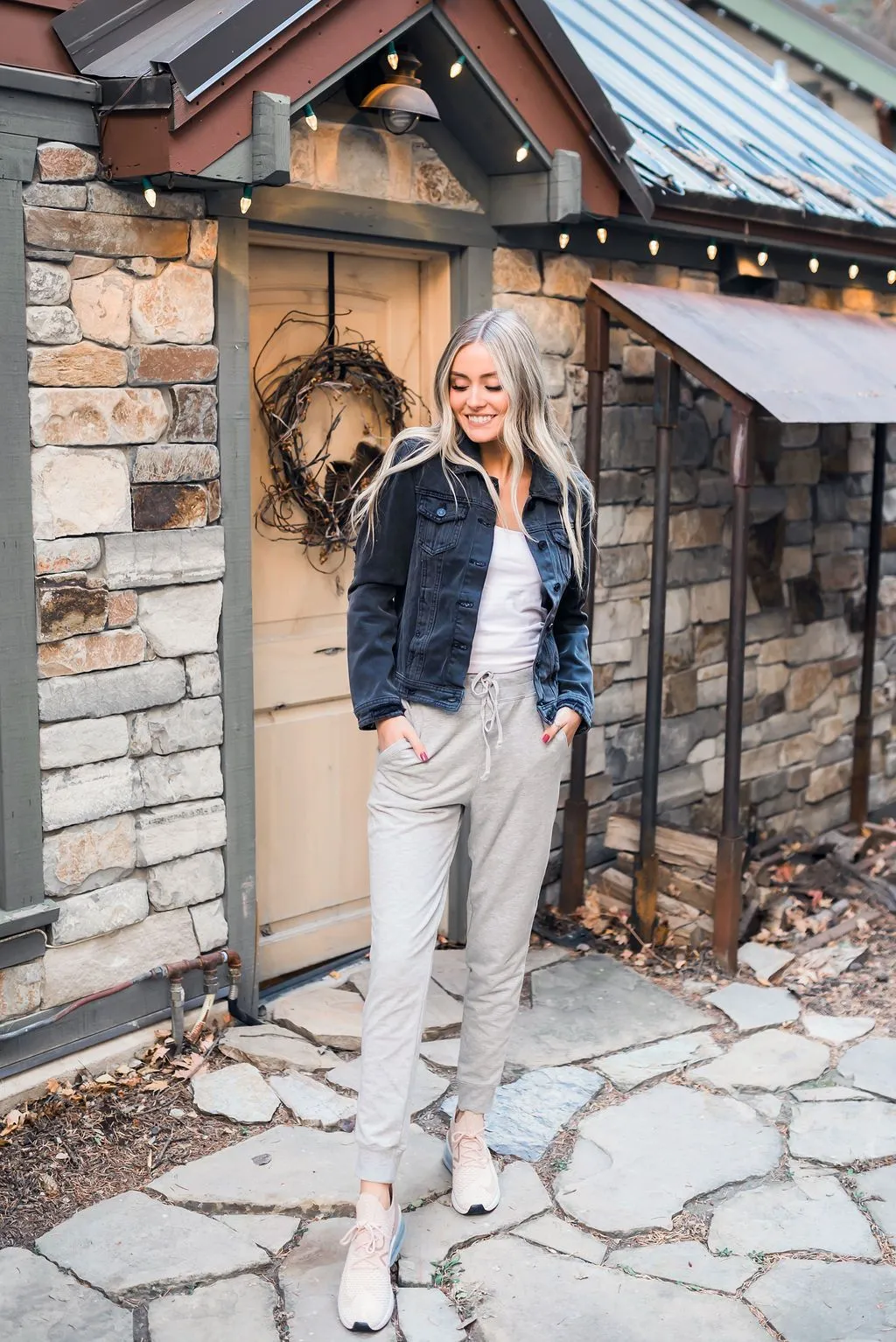 Lounge Around Town Joggers In Light Gray