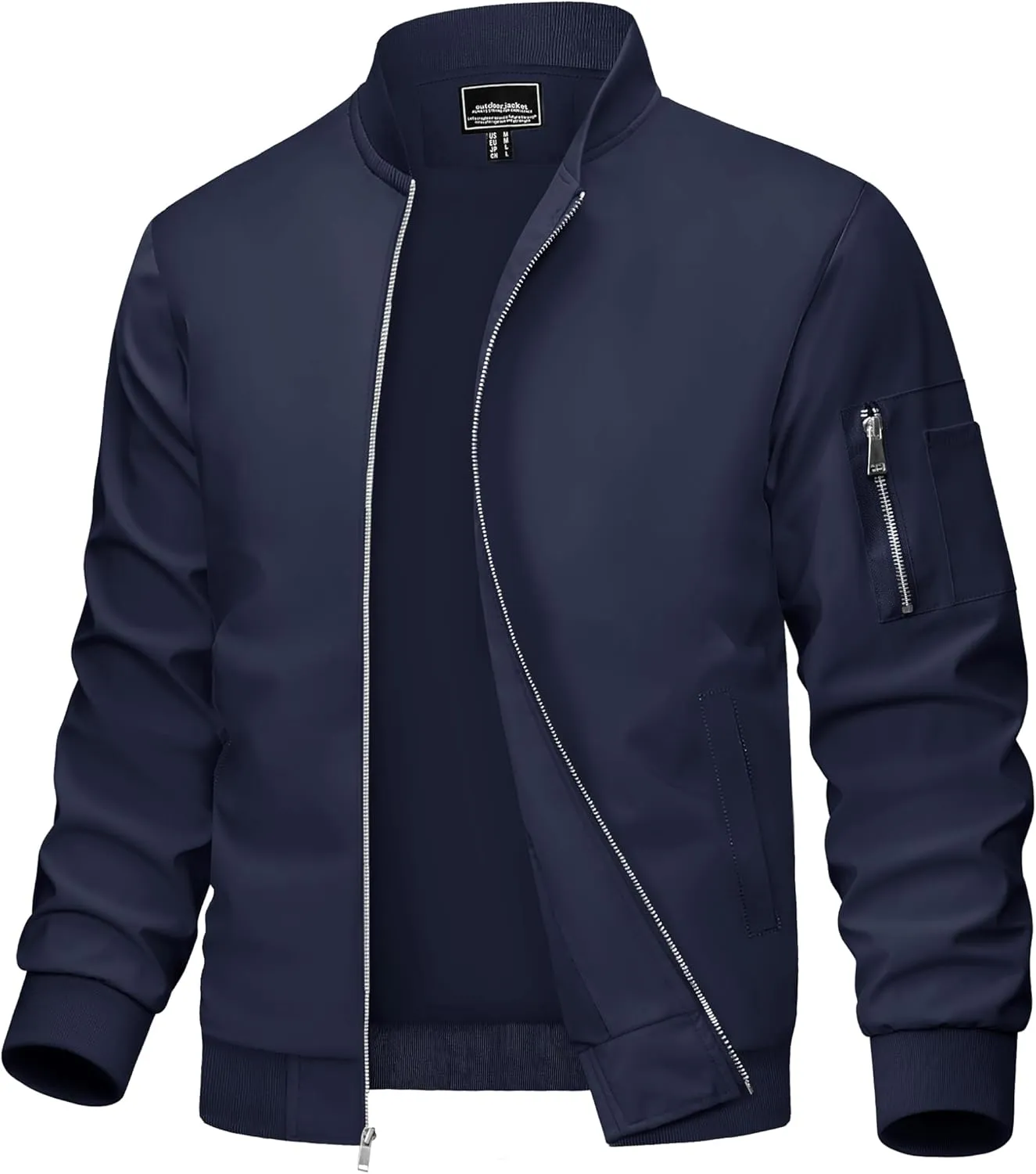MAGCOMSEN Men's Bomber Jacket Lightweight Casual Windbreaker Spring Fall Zip Up Coat with 5 Pocket