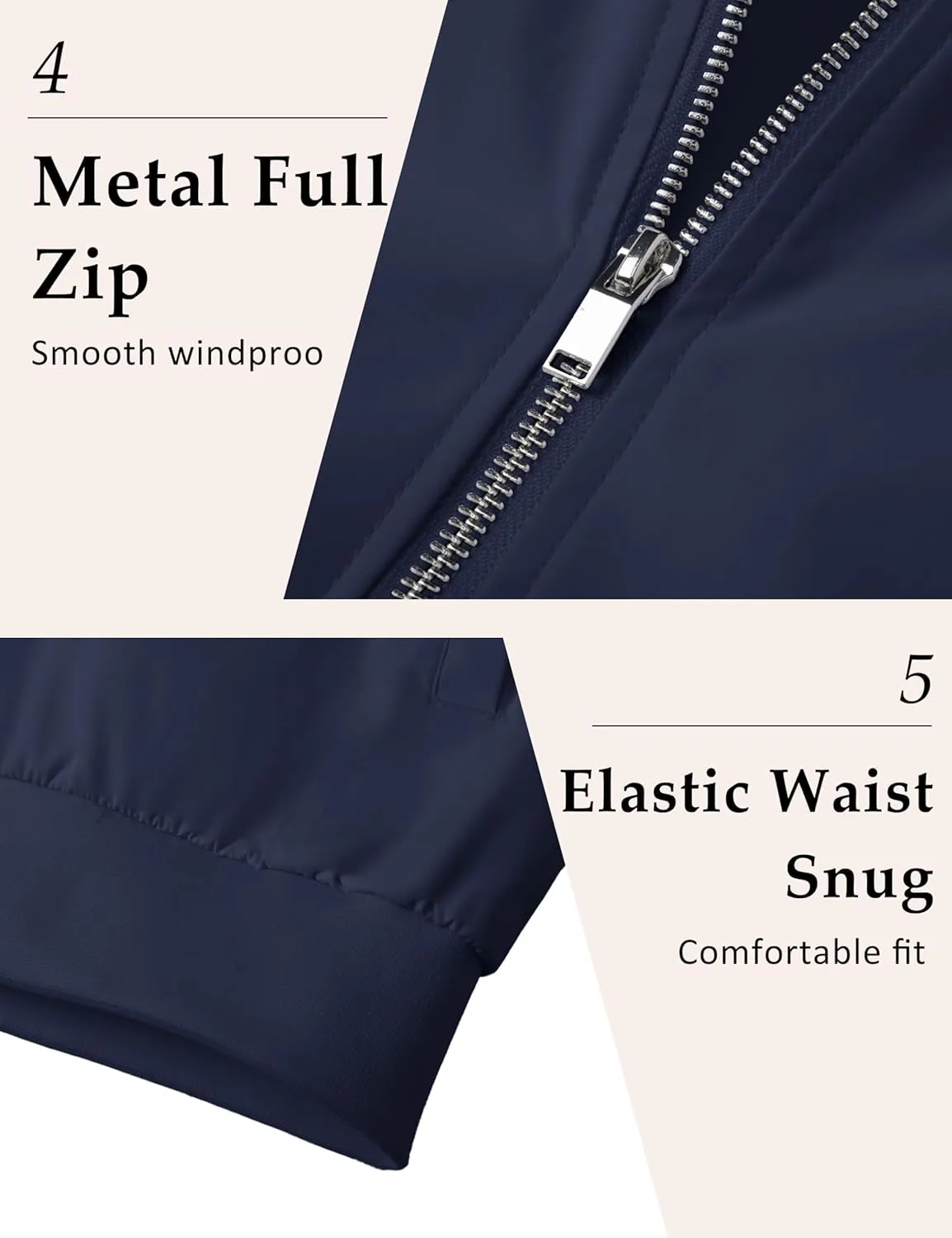 MAGCOMSEN Men's Bomber Jacket Lightweight Casual Windbreaker Spring Fall Zip Up Coat with 5 Pocket