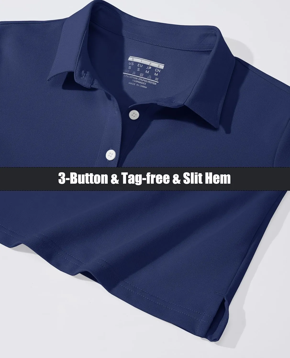 MAGCOMSEN Women's Polo Shirts Long Sleeve 3-Button Cotton Cool Shirts Wicking Casual Business Collared Shirts Tops
