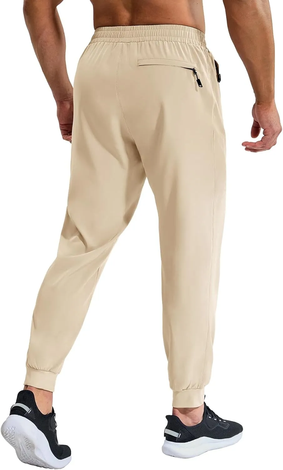 MIER Men's Athletic Running Pants Lightweight Workout Gym Joggers Dry Fit Track Active Sweatpants with Zipper Pockets