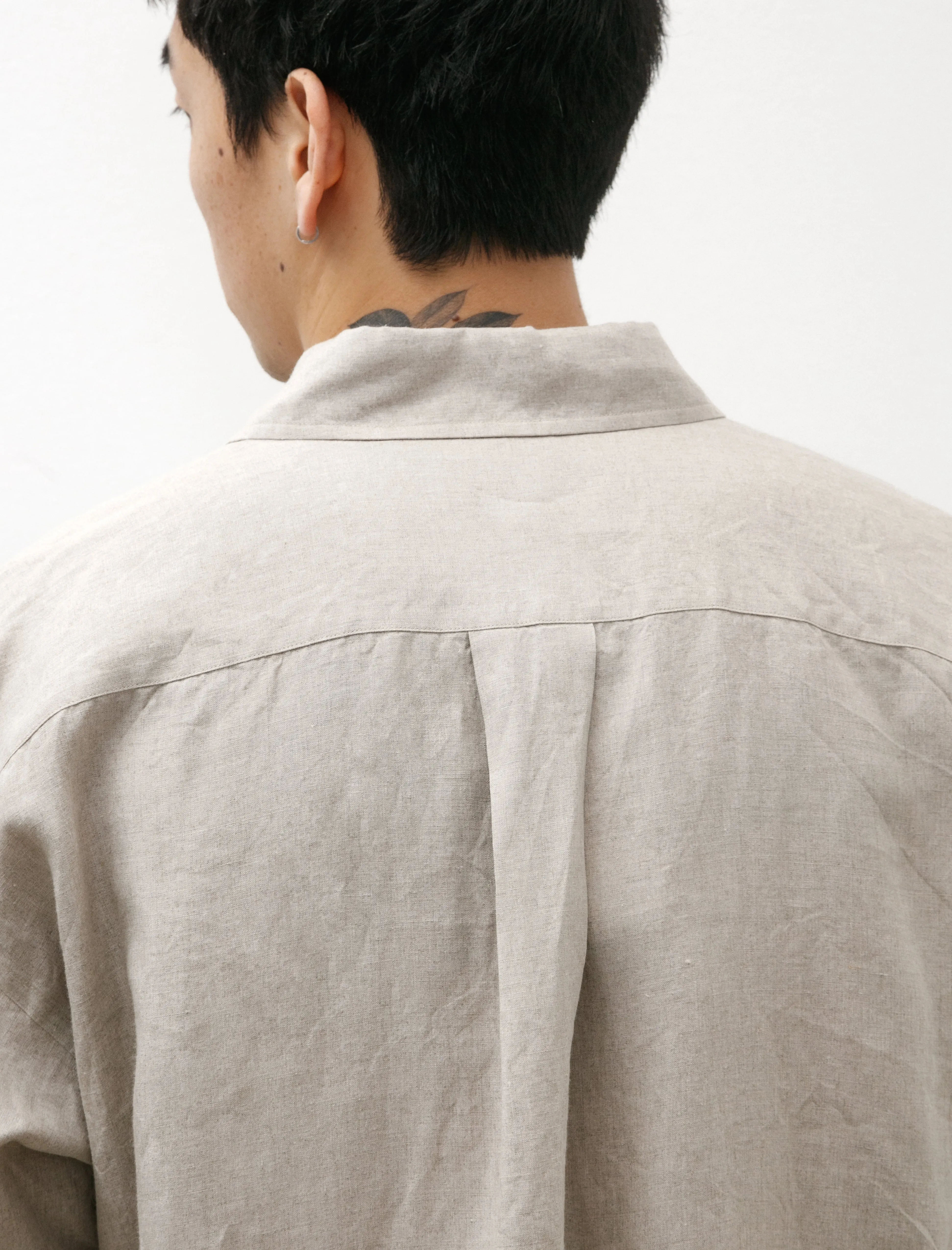 Minimal Boxy Shirt Linen Natural