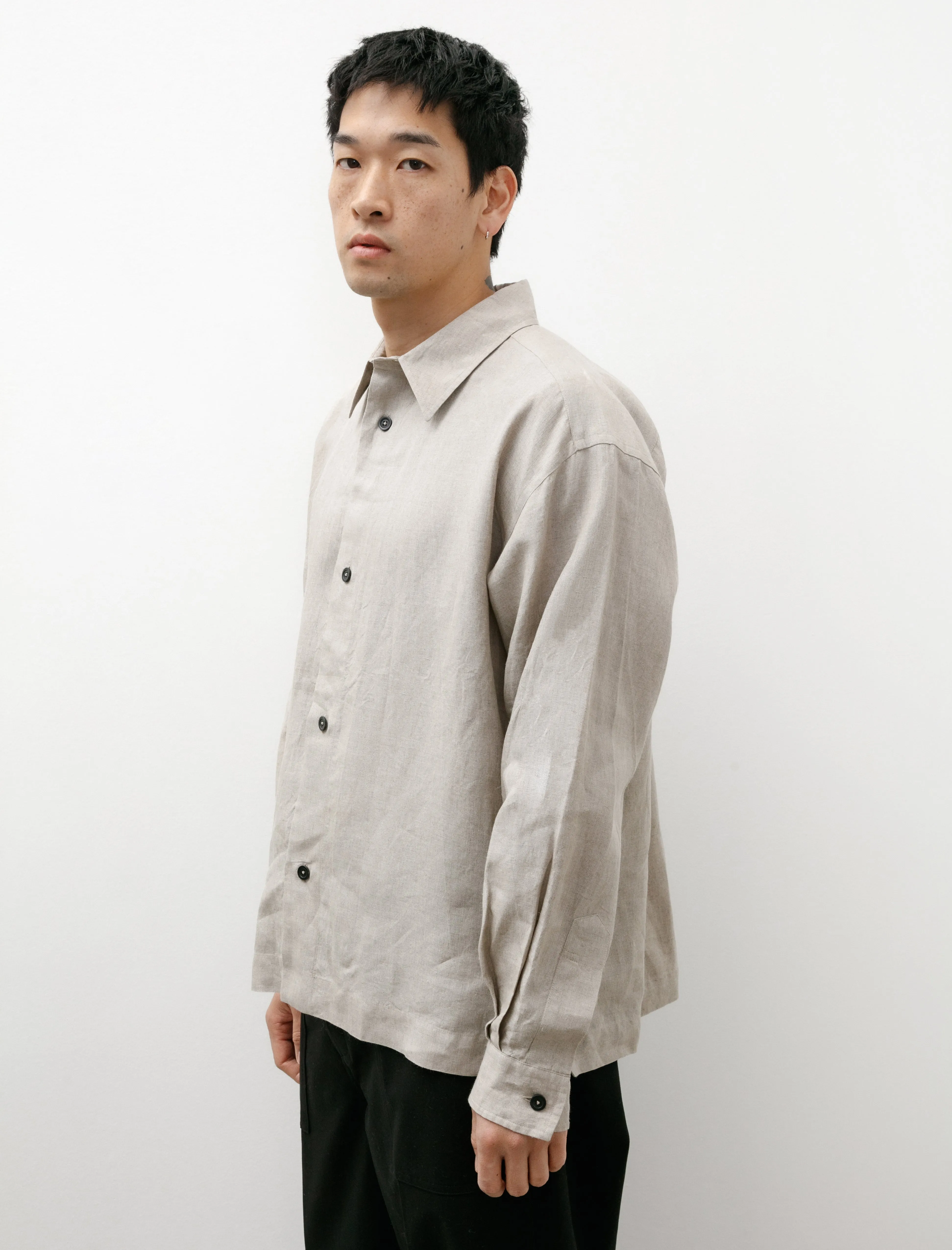 Minimal Boxy Shirt Linen Natural
