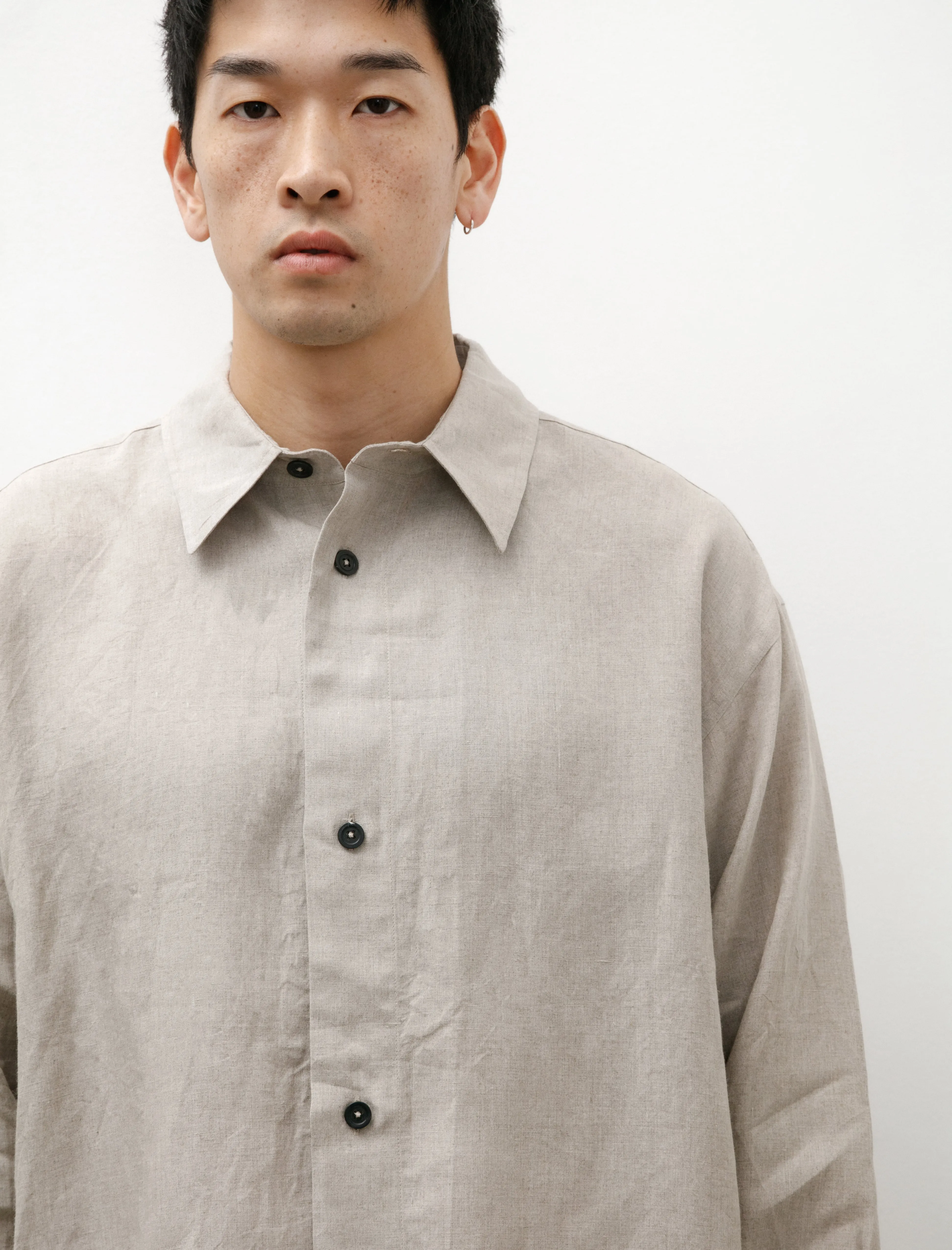 Minimal Boxy Shirt Linen Natural