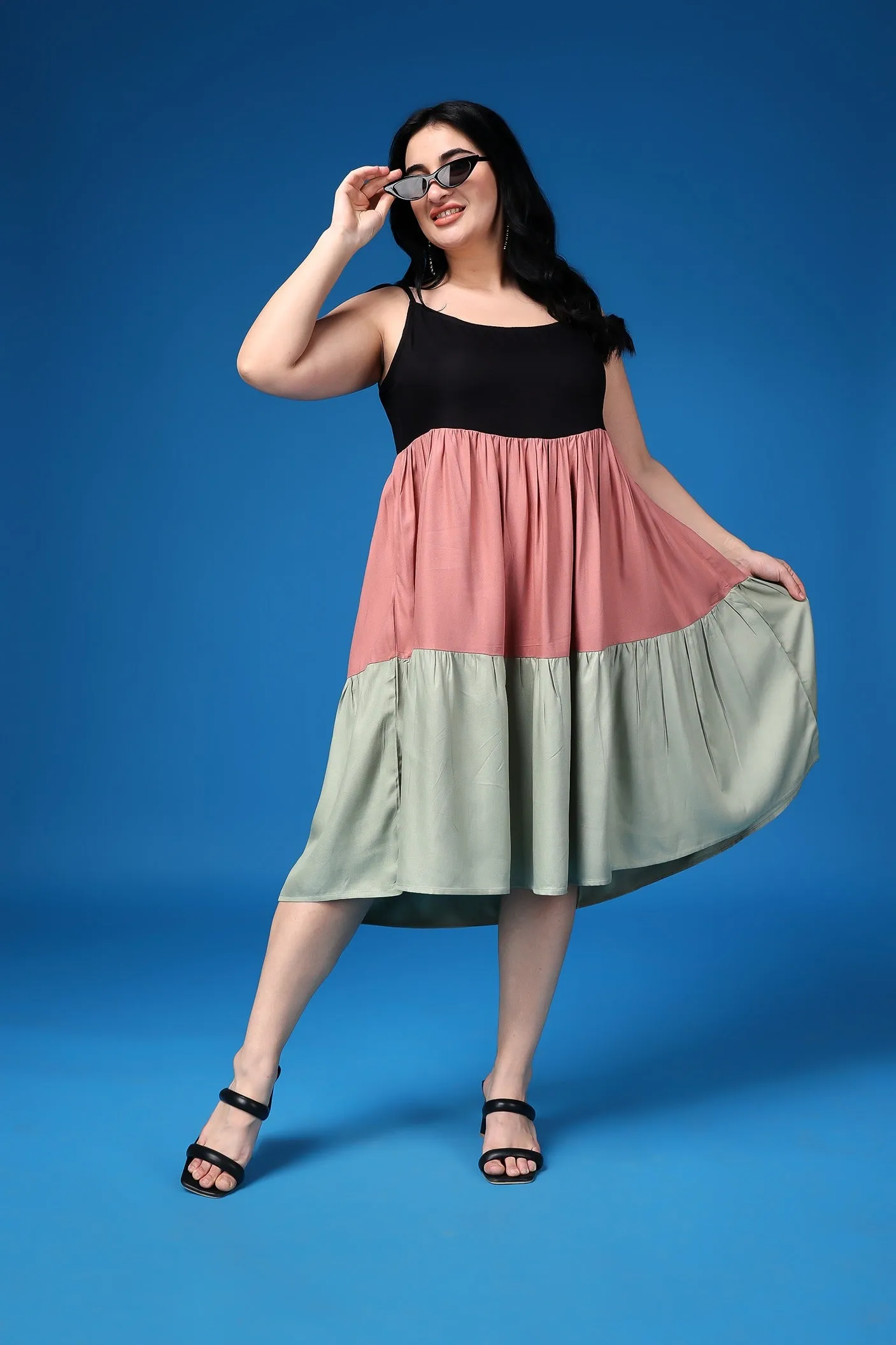 Multicolored Layered Dress