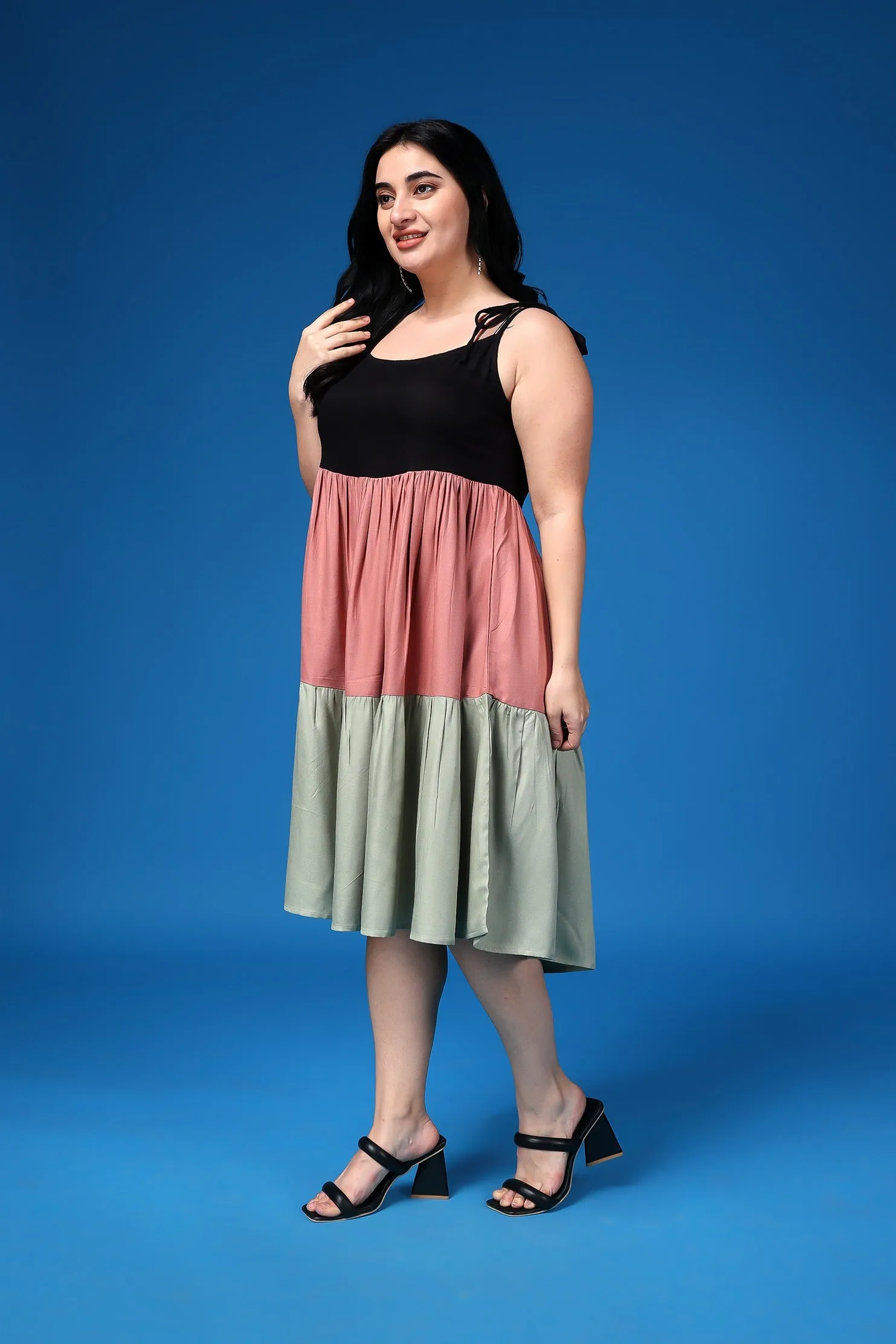 Multicolored Layered Dress