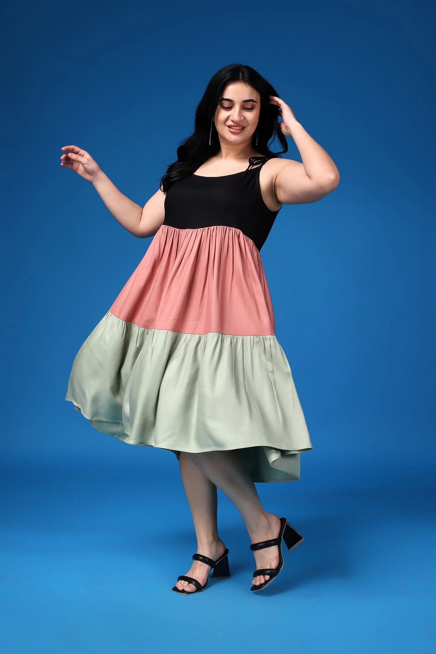 Multicolored Layered Dress