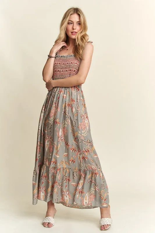 Nell Boho Smocked Maxi Dress