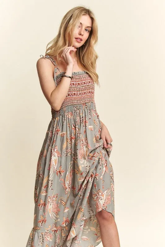 Nell Boho Smocked Maxi Dress