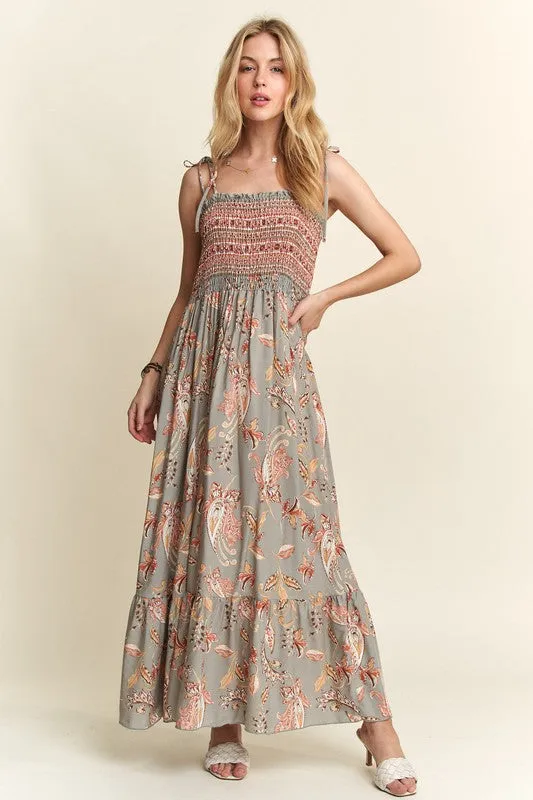 Nell Boho Smocked Maxi Dress