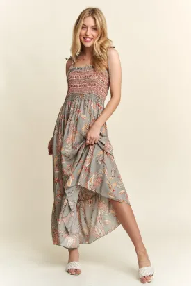 Nell Boho Smocked Maxi Dress