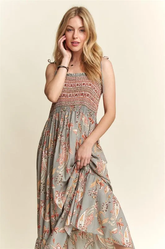 Nell Boho Smocked Maxi Dress