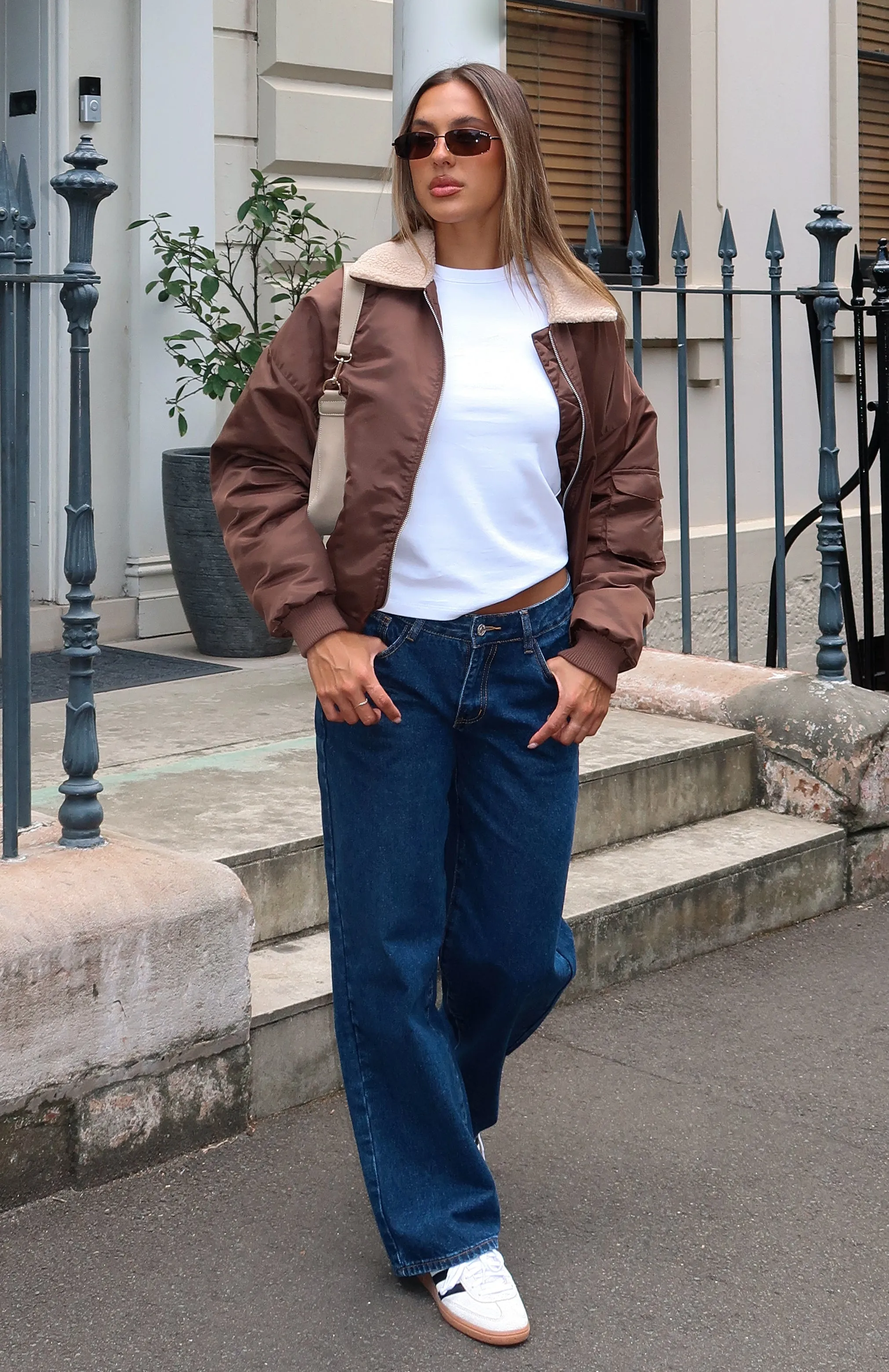 No Airtime Bomber Jacket Chocolate