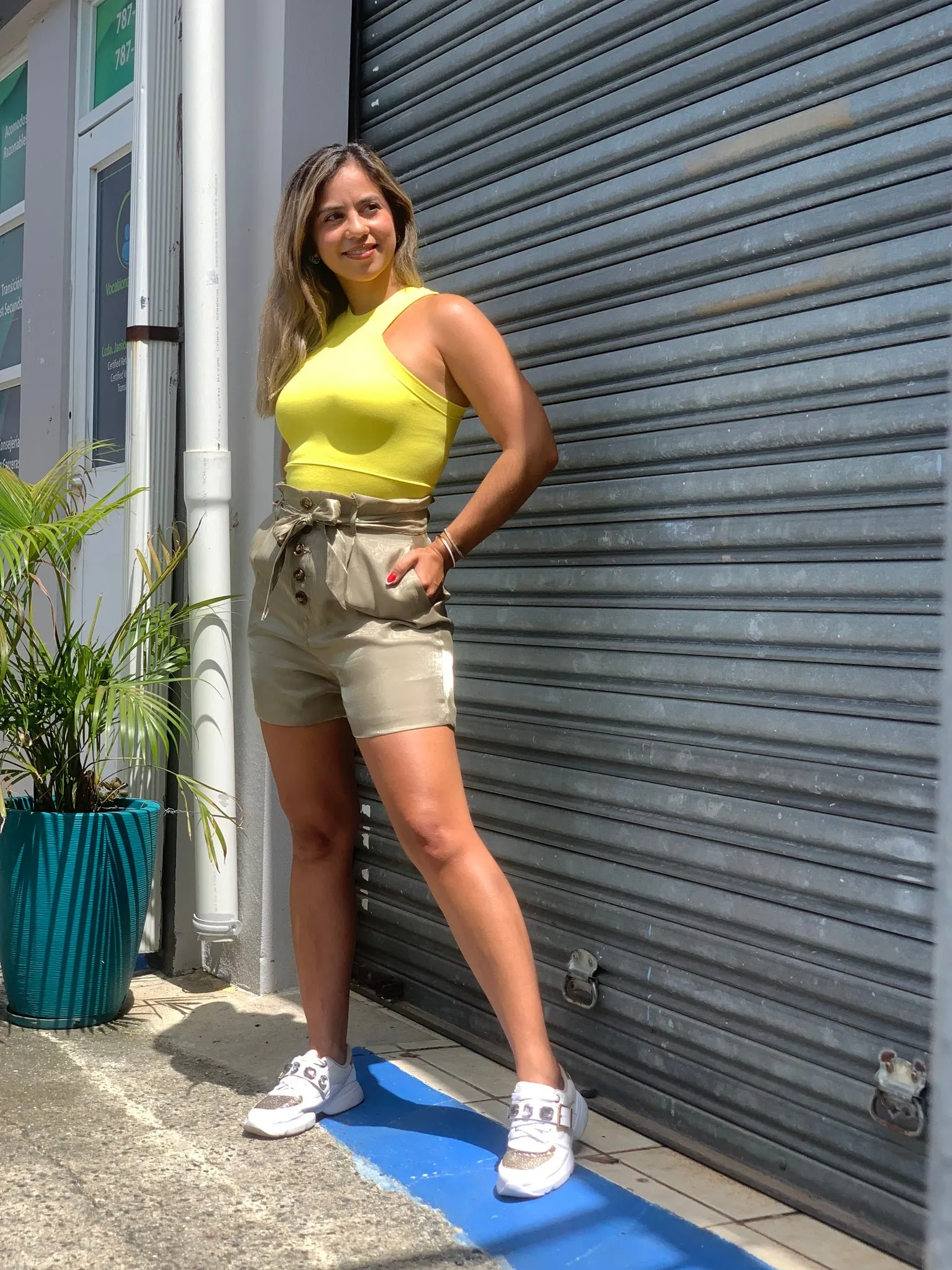 Olive High Waist Short
