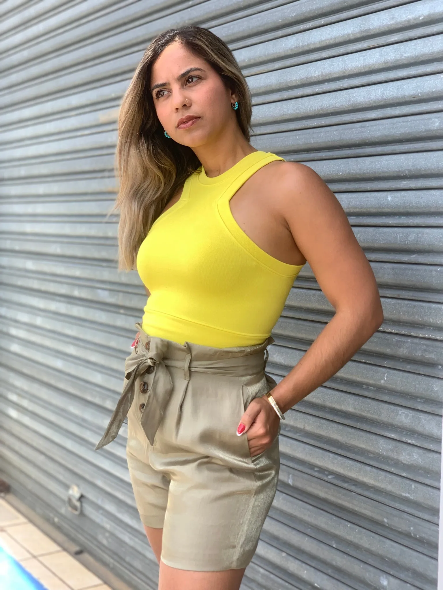 Olive High Waist Short