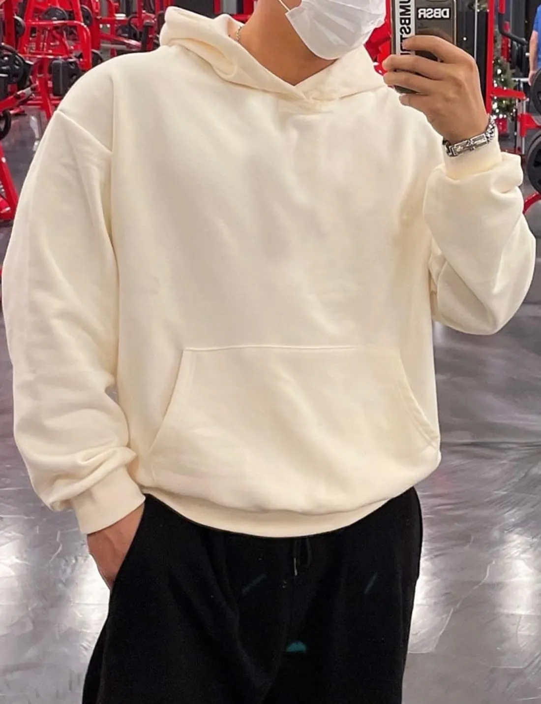 PAODIKUAI Men Hoodie Sweatshirt Loose Fit Fashion Pullover Hoodie Casual Long Sleeve Hooded Sweatshirt with Pocket