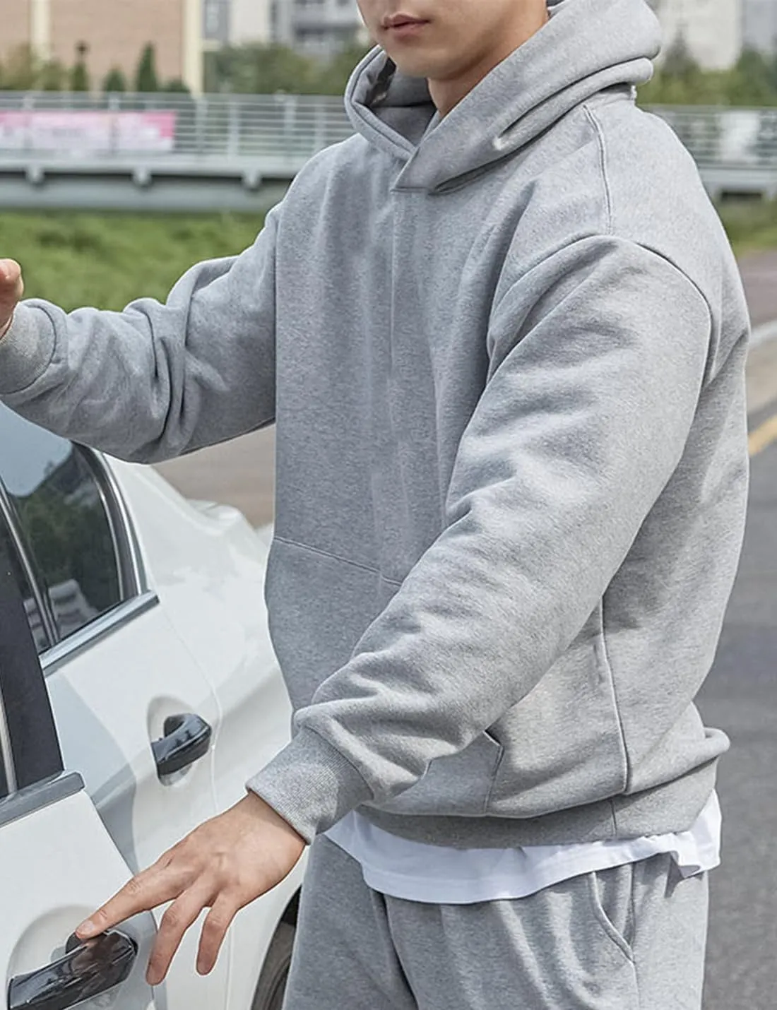 PAODIKUAI Men Hoodie Sweatshirt Loose Fit Fashion Pullover Hoodie Casual Long Sleeve Hooded Sweatshirt with Pocket