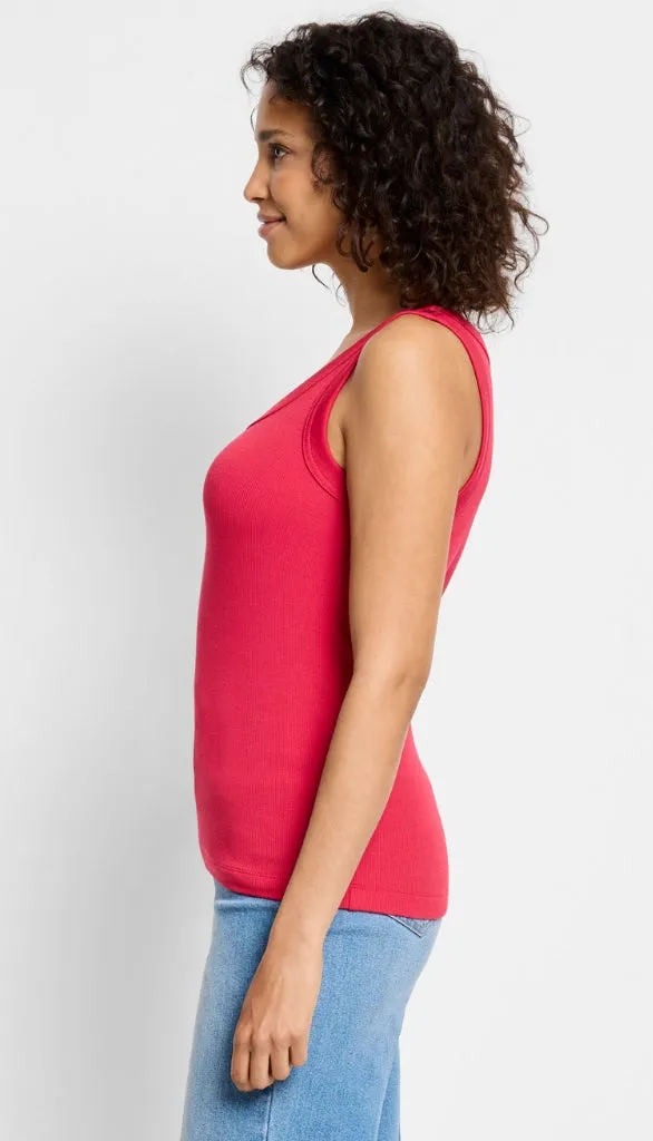 Perfect Knit Rib Scoop Tank - Charcoal Heather