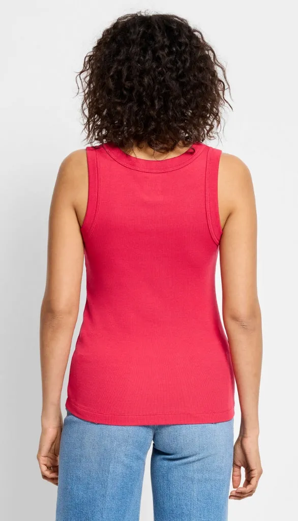 Perfect Knit Rib Scoop Tank - Charcoal Heather