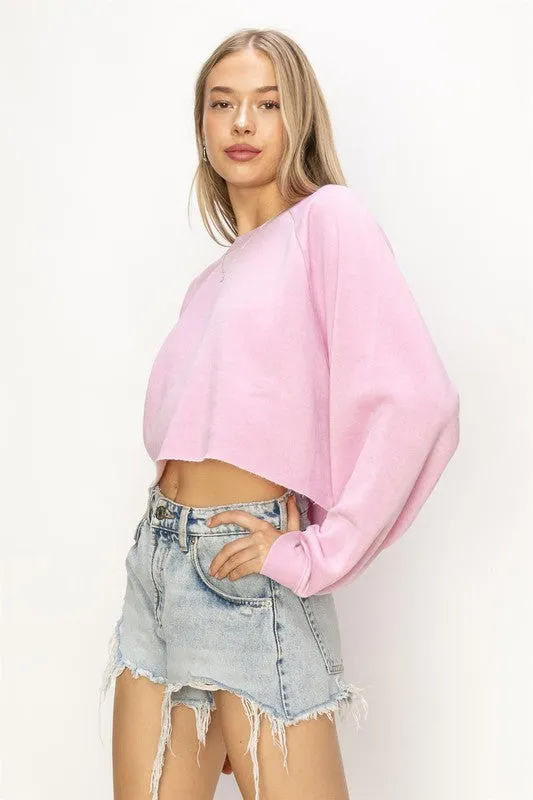 Pink Laid Back Crop Sweatshirt