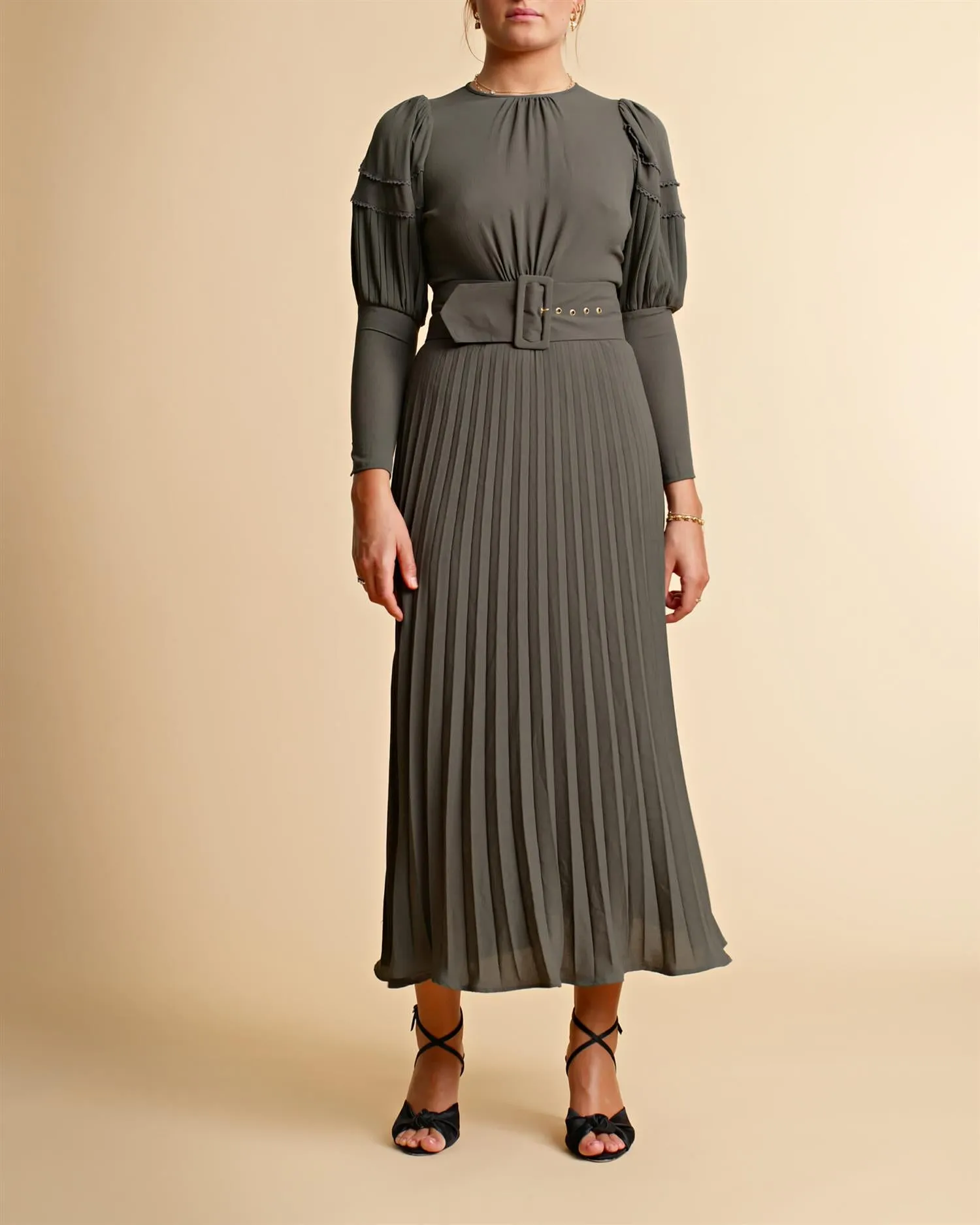 PLISSE MIDI DRESS