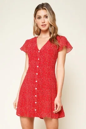 Pretty Parcel Polka Dot Button Up Mini Dress