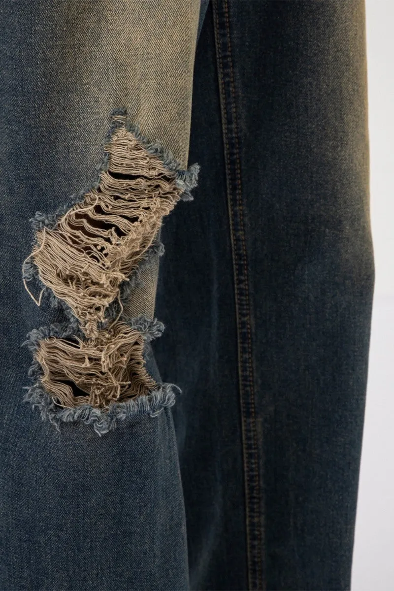 Ripped Retro Flared Jeans