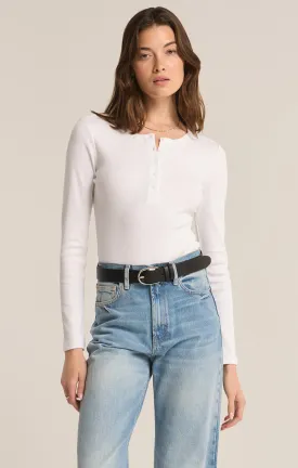 Samara Rib Henley Long Sleeve Bodysuit