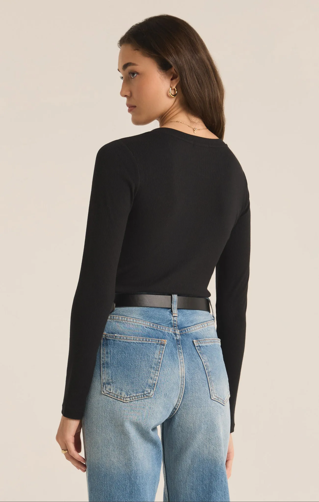 Samara Rib Henley Long Sleeve Bodysuit