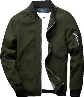 sandbank Men's Slim Fit Lightweight Softshell Flight Bomber Jacket Coat