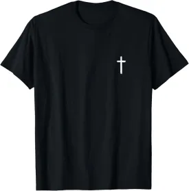 Small Cross Subtle Christian Minimalist Religious Faith T-Shirt