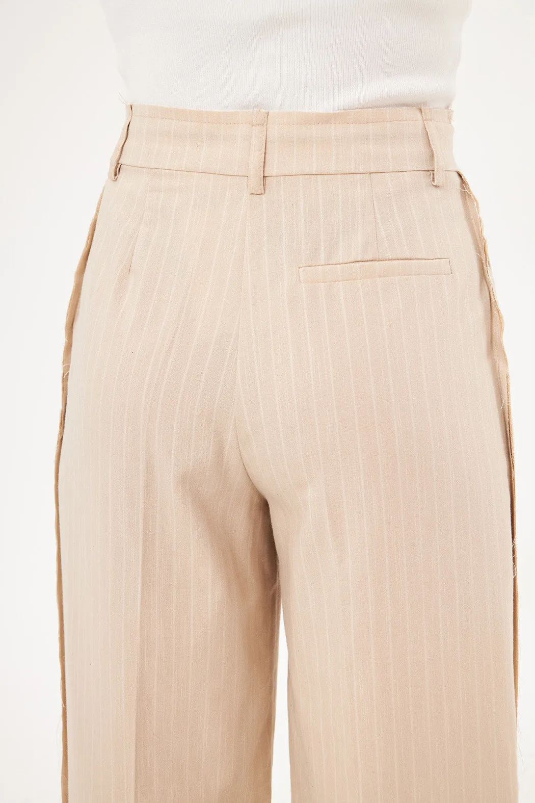 Stripped Two-Toned Wide Leg Trousers