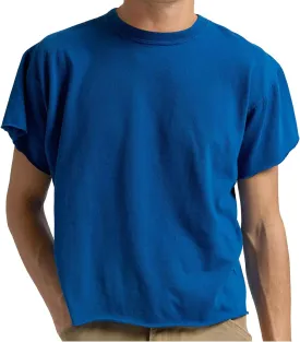 Sunborui Men's Boxy Cropped Raw Cut Tee Short Sleeve Round Neck T Shirts Casual Basic Tops