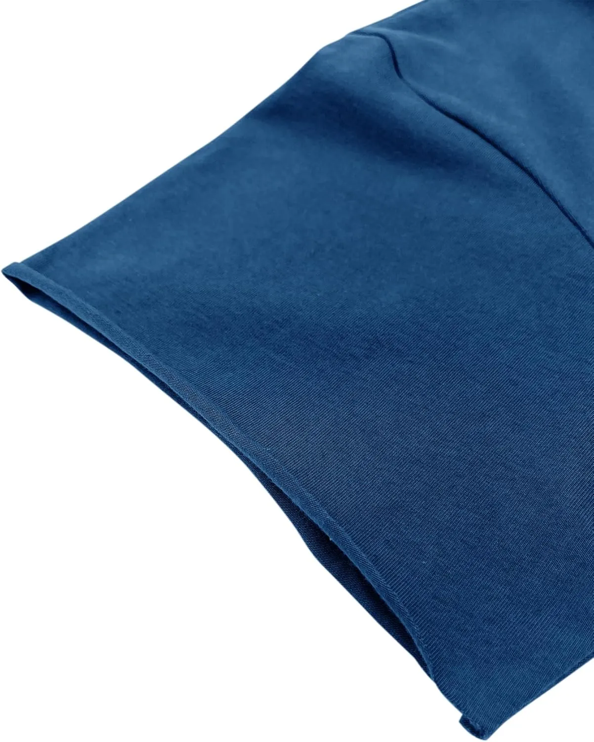 Sunborui Men's Boxy Cropped Raw Cut Tee Short Sleeve Round Neck T Shirts Casual Basic Tops
