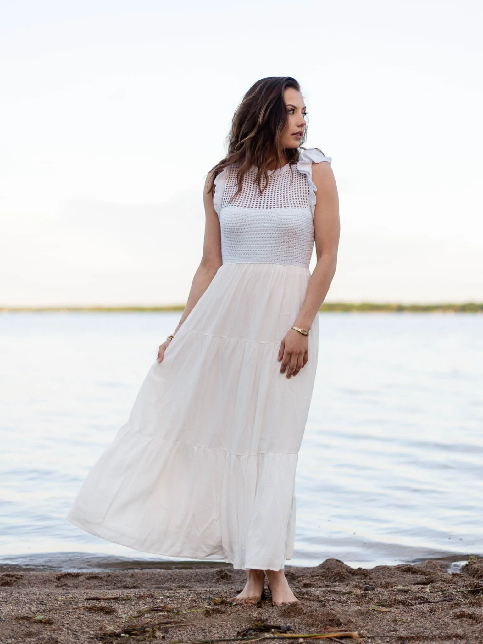 Sweater Mix Detail Maxi Dress