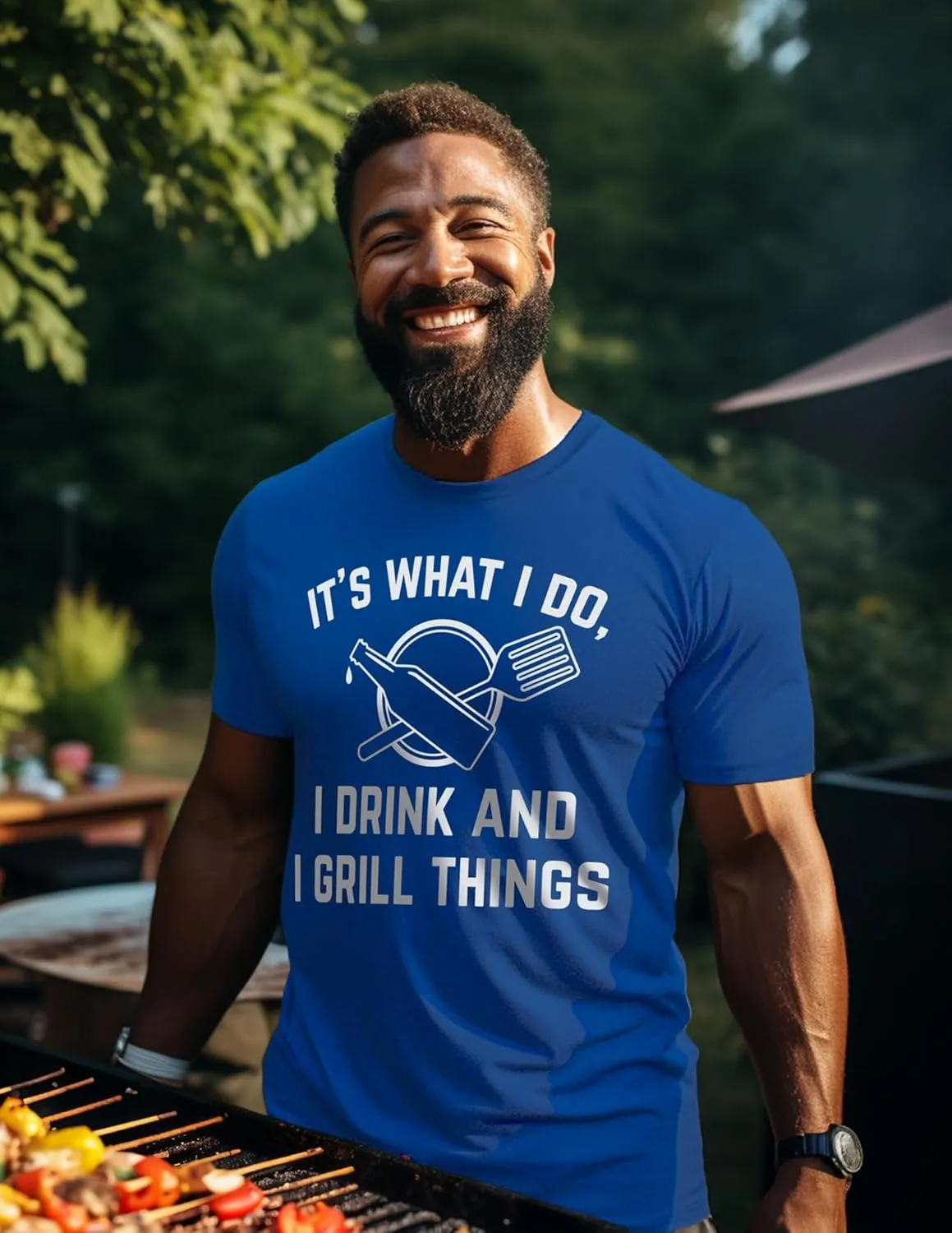 The Grillfather | Funny Dad Grandpa Grilling BBQ Meat Humor T-Shirt Joke for Men
