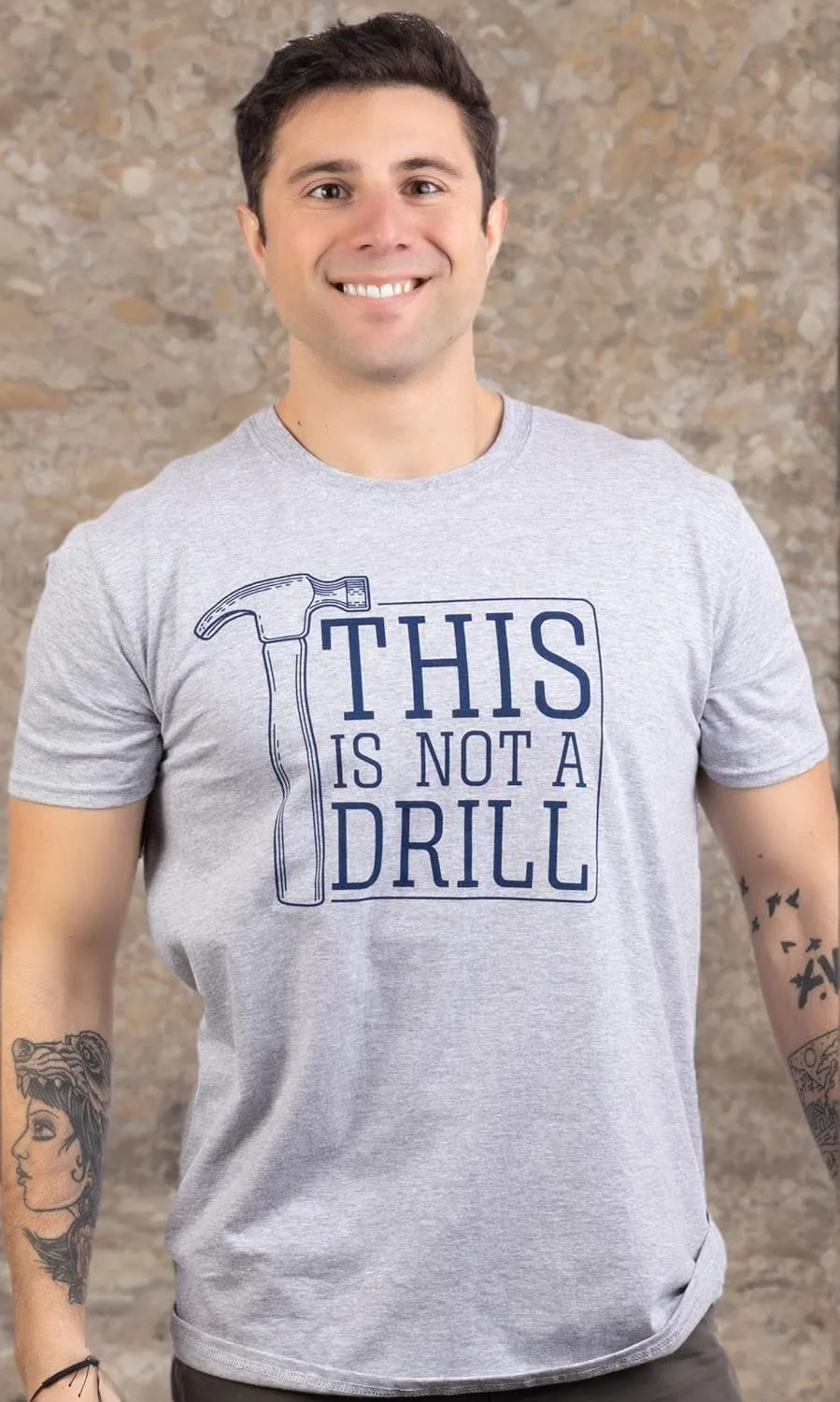 This is Not a Drill | Funny Hammer Repair Dad Joke Humor Tool Shop Guys Men T-Shirt