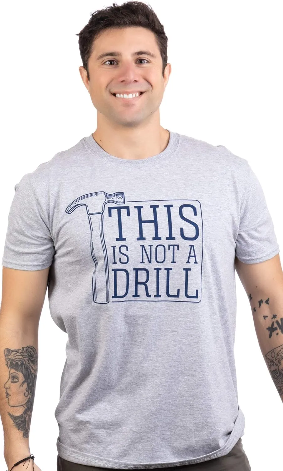 This is Not a Drill | Funny Hammer Repair Dad Joke Humor Tool Shop Guys Men T-Shirt