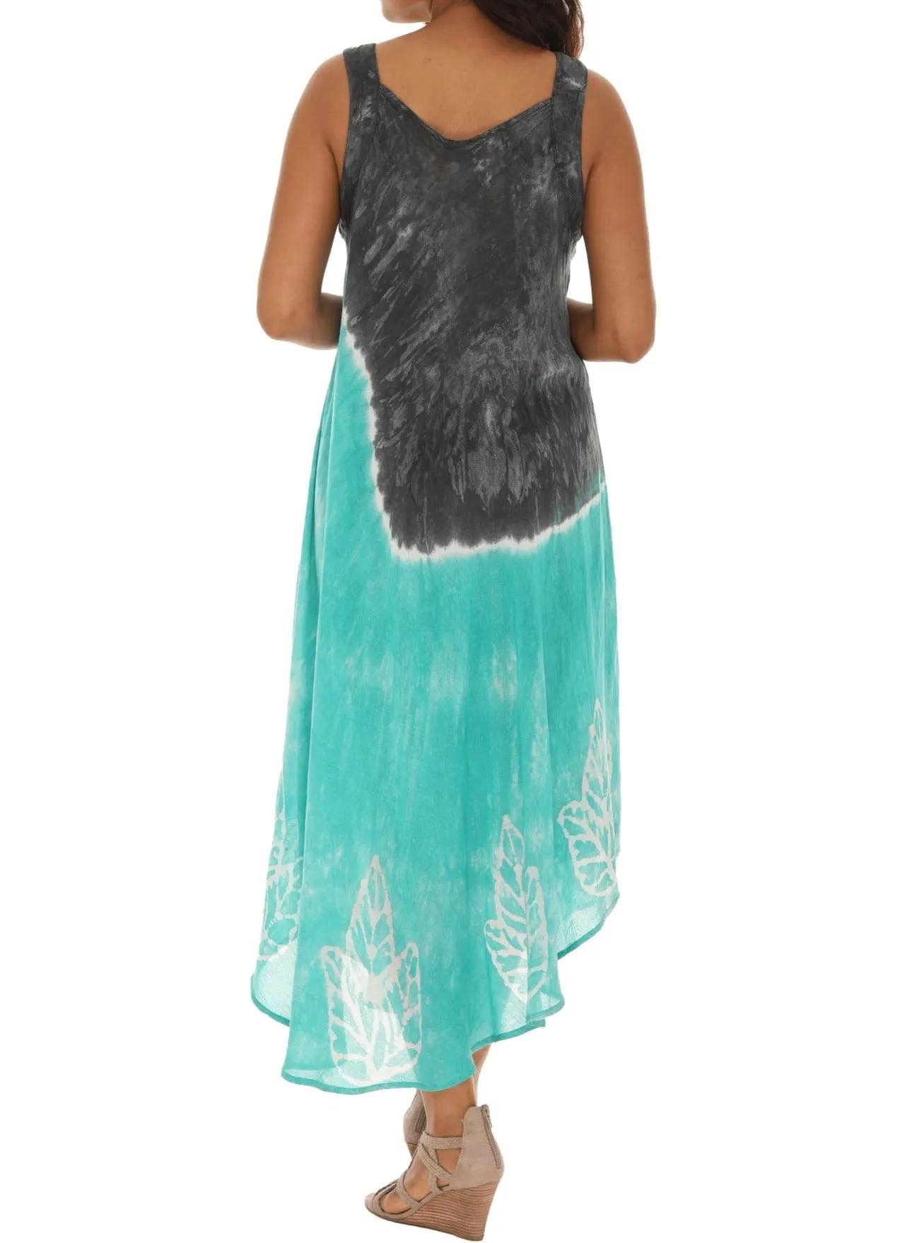 Tie-Dye Embroidered Shift Dress