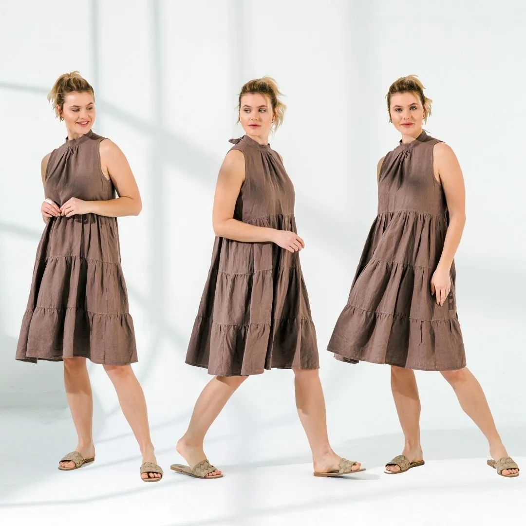 Tiered Linen Summer Dress