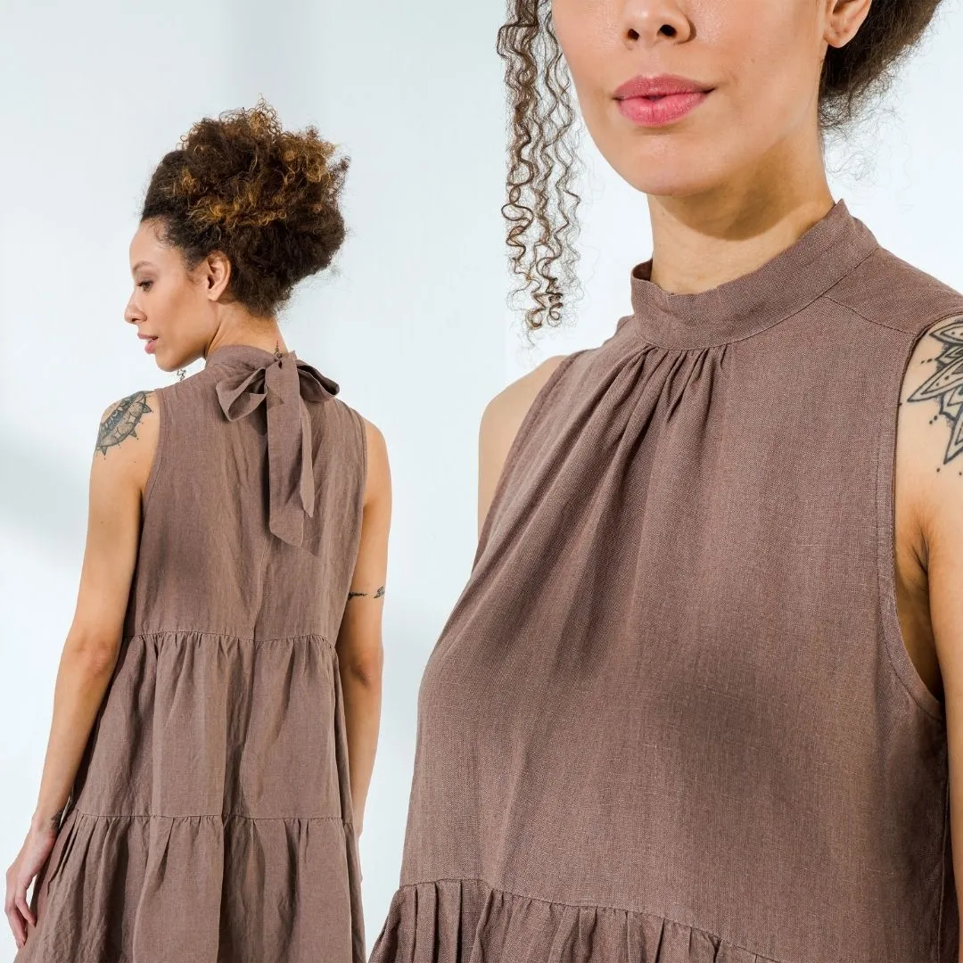 Tiered Linen Summer Dress