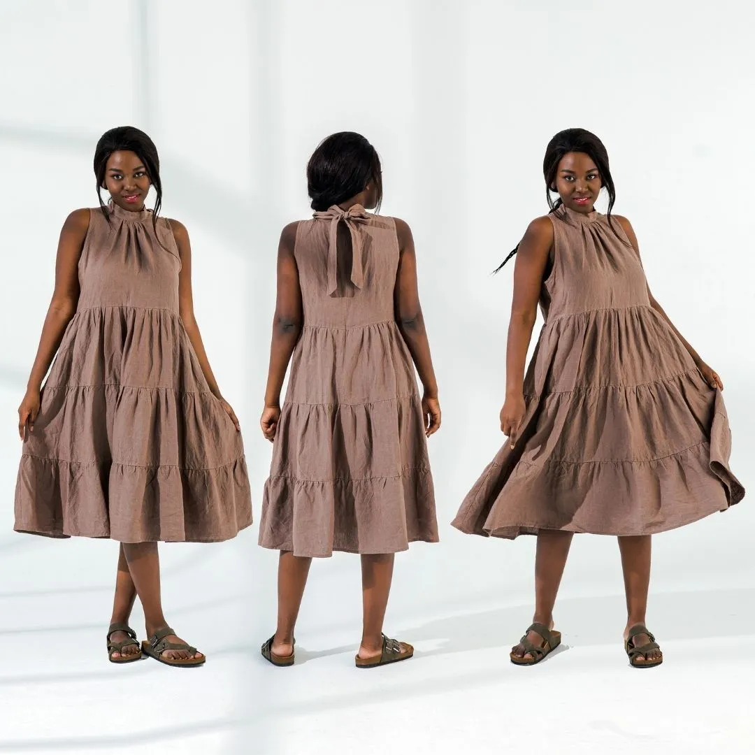 Tiered Linen Summer Dress