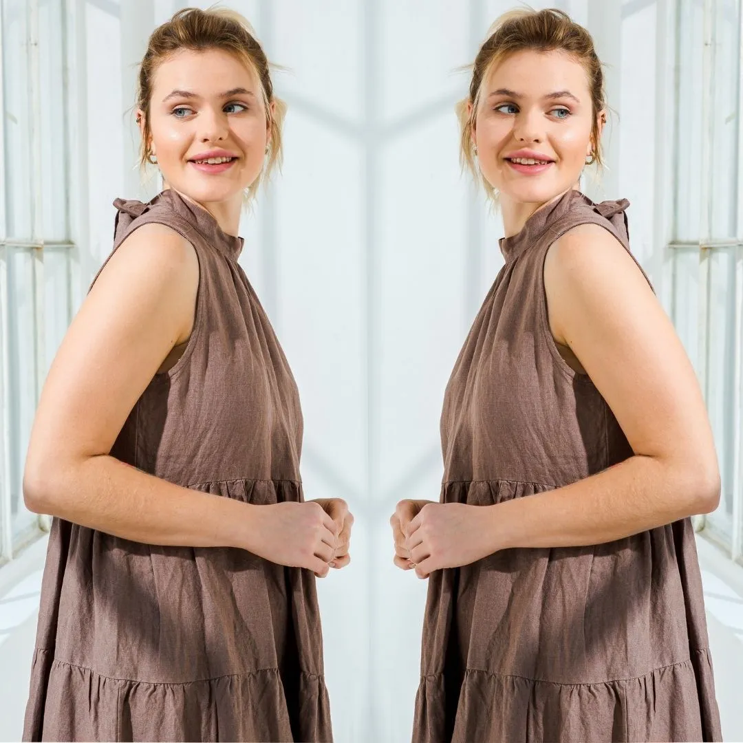 Tiered Linen Summer Dress
